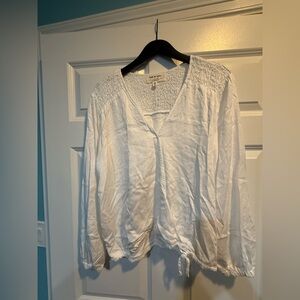 Cloth & Stone white wrap shirt in medium